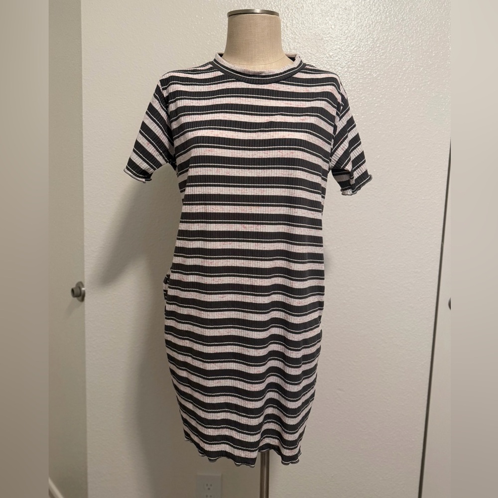 Casual Striped Black and White Mini Dress